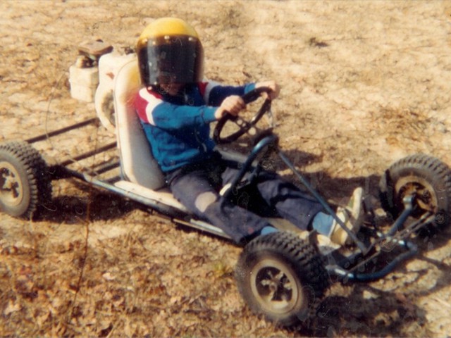 Early karting photograph of Ennis Bragg